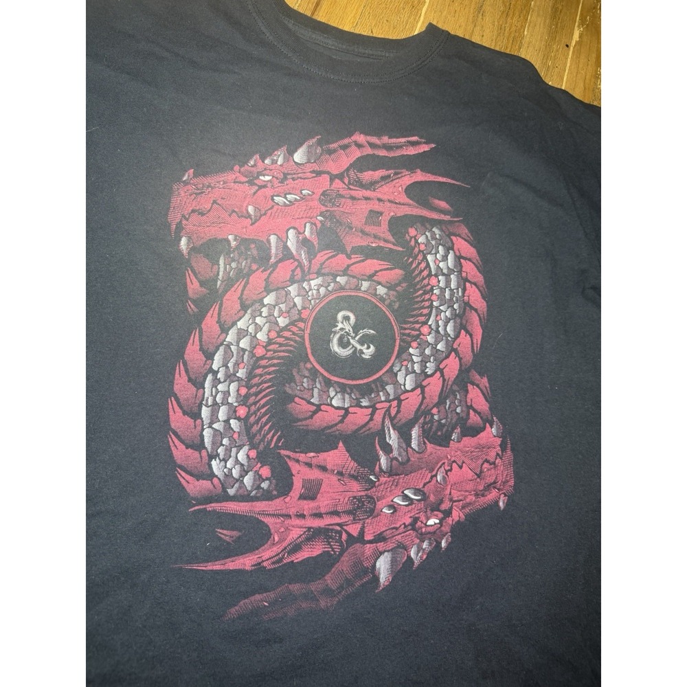 Dungeons and Dragons T-Shirt Mens 2XL Red Dragon Ouroboros D&D Logo 2021 - Picture 6 of 8